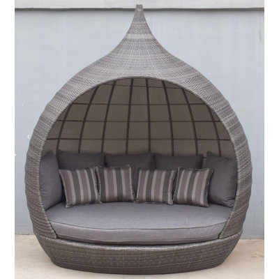 Pearl 220cm Wide Wicker Patio Daybed with Cushions