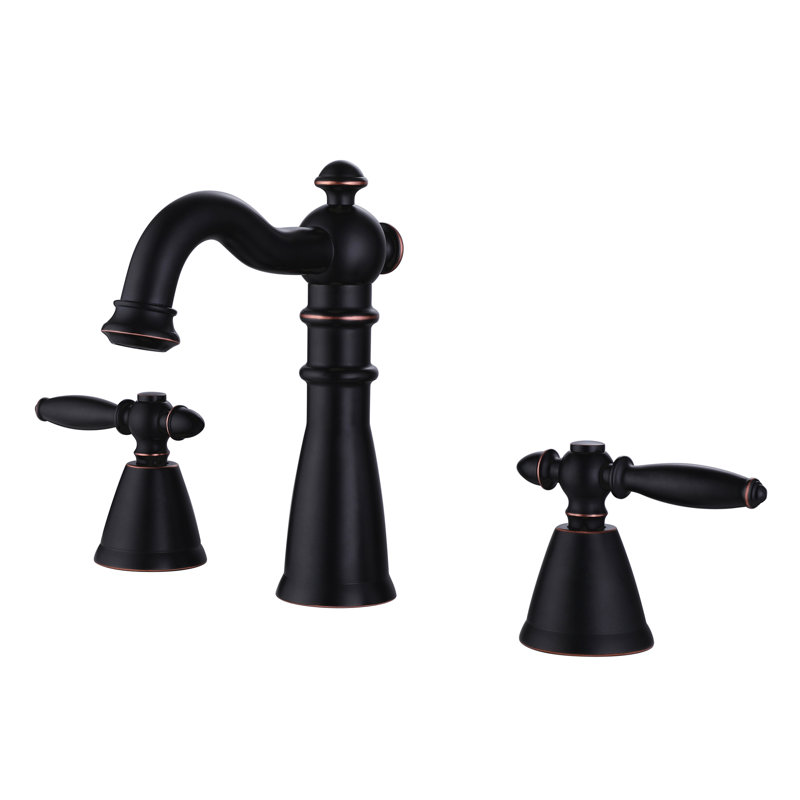 Solid Brass Widespread 3 Holes Bathroom Sink Faucet With Detachable Aerator, Oil Rubbed Bronze