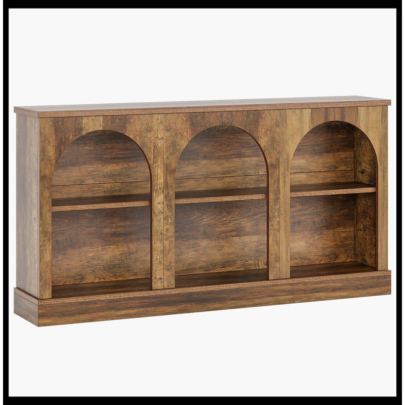 63" Console Table, Farmhouse Entryway Table With 3 Tier Storage