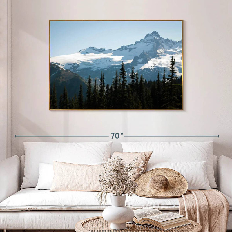 Mont Rainier, 46 po x 31 po, Cadre flottant doré