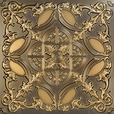 SAMPLE - Prague Glue-Up Ceiling Tile in Antique Gold