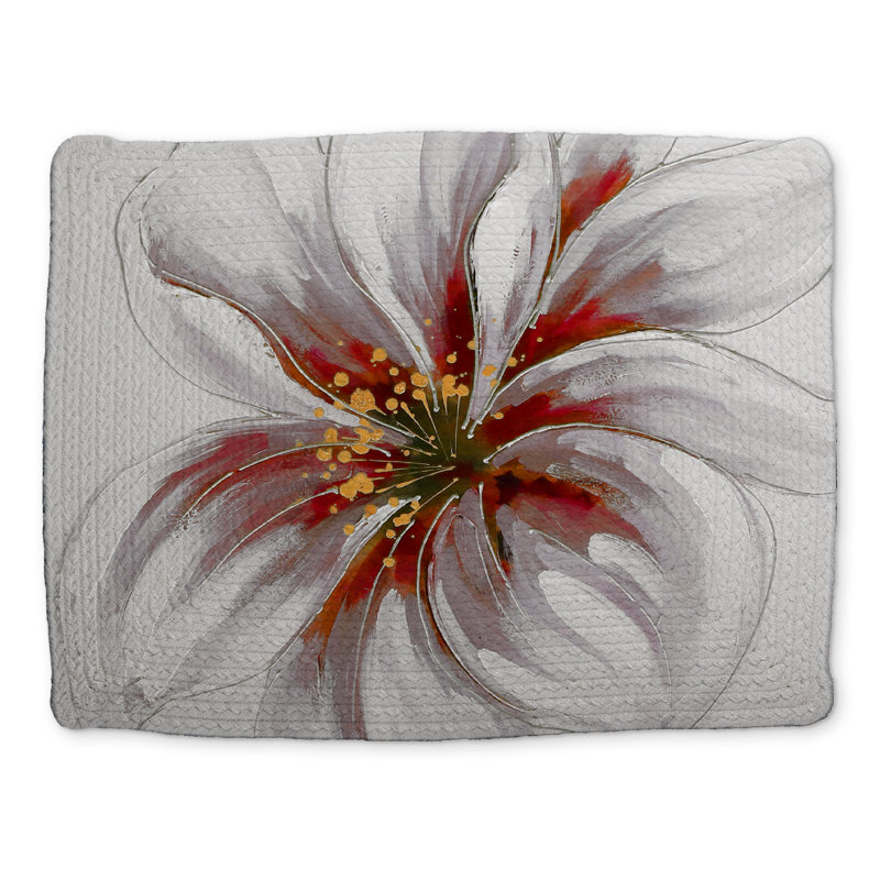 Resplendent Pink Orchid Red Botanical Braided Placemat