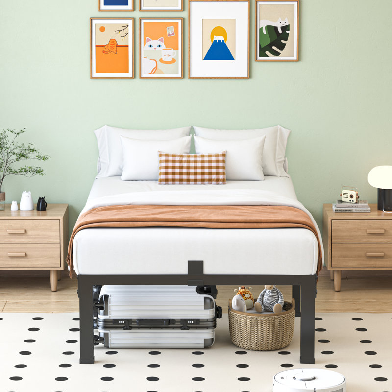 12 Inch Metal Platform Twin Size Bed Frames, Twin, 12"