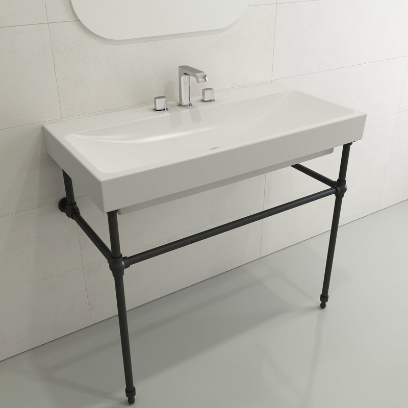 Scala Arch 39.76'' L Bathroom Sink, Matte White, Single-Hole