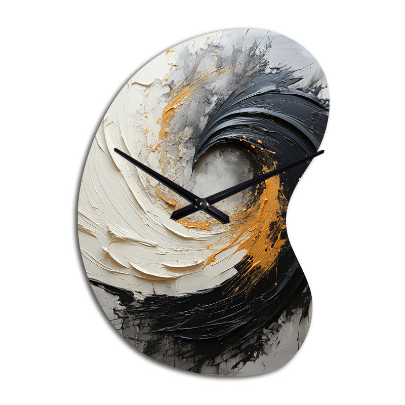 Infinite Motion IV - Horloge murale asymétrique en spirale abstraite, Grand