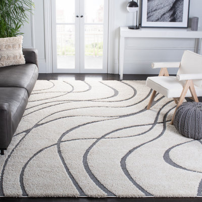 Ashal Abstract Cream/Gray Area Rug