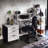 Antique White And Black Writing Desk With Upper Shelf-348370692