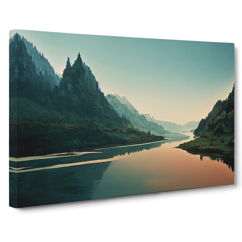Desirable Forest River - Wrapped Canvas, 35cm H x 50cm W x 3cm D
