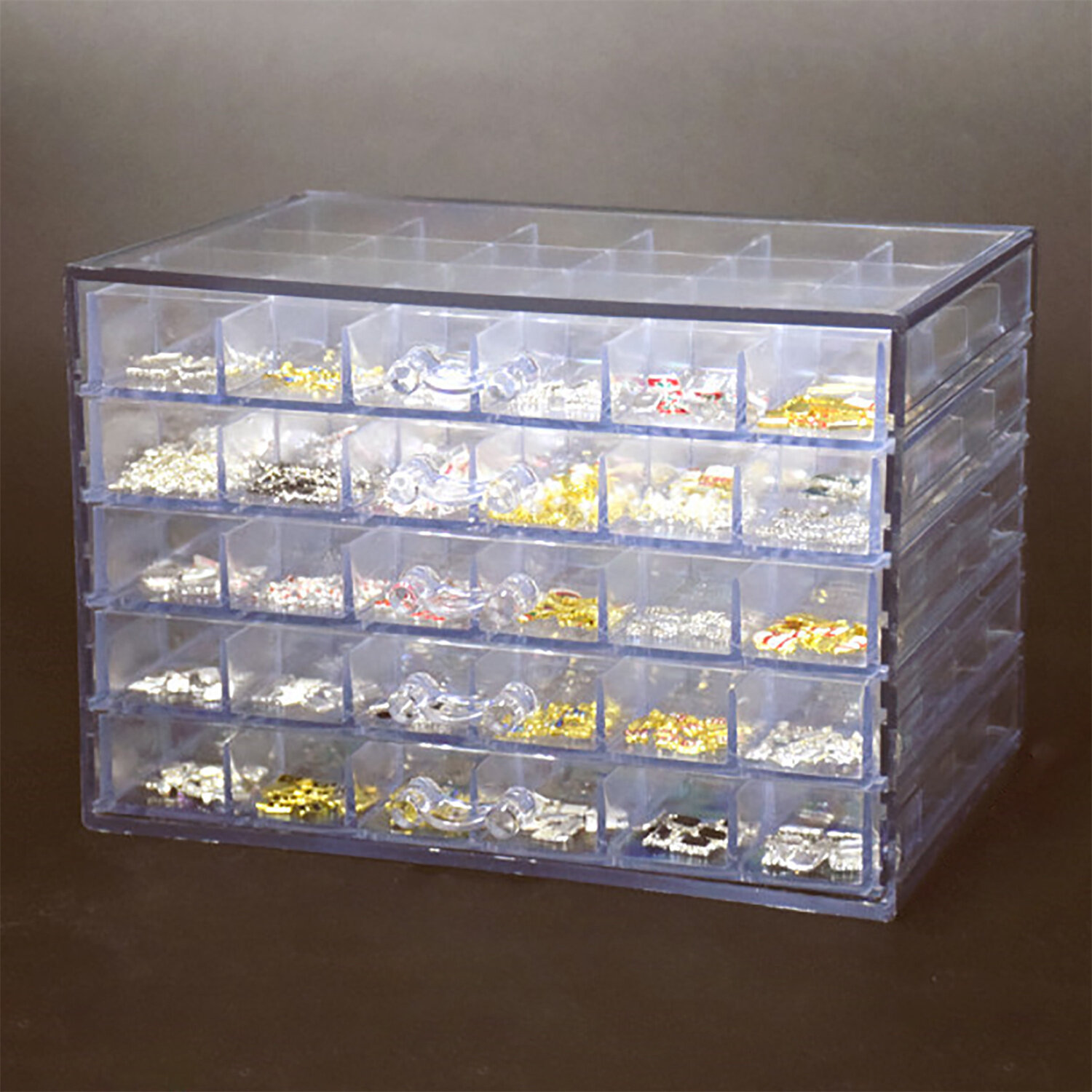 Plastic Jewelry Organizer Box 24 Grids Clear Storage Transparent