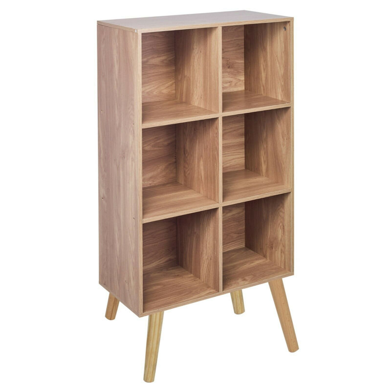 Gaillarde 110cm H x 60cm W Wood Standard Bookcase, Oak/Black