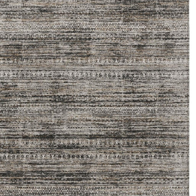 Tapis extérieur lavable rayé taupe et ivoire 3 pi x 5 pi