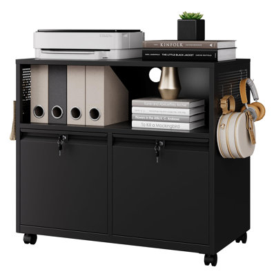 Mobile 2 Drawer File Cabinet with Lock