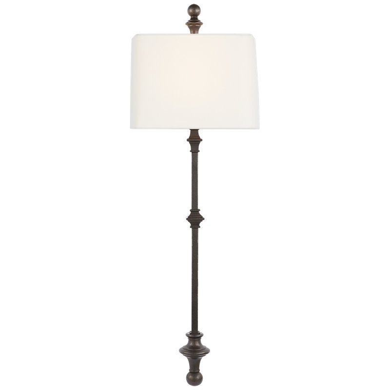 Chapman & Myers Cawdor Stanchion Wall Light, Aged Iron, Fabric