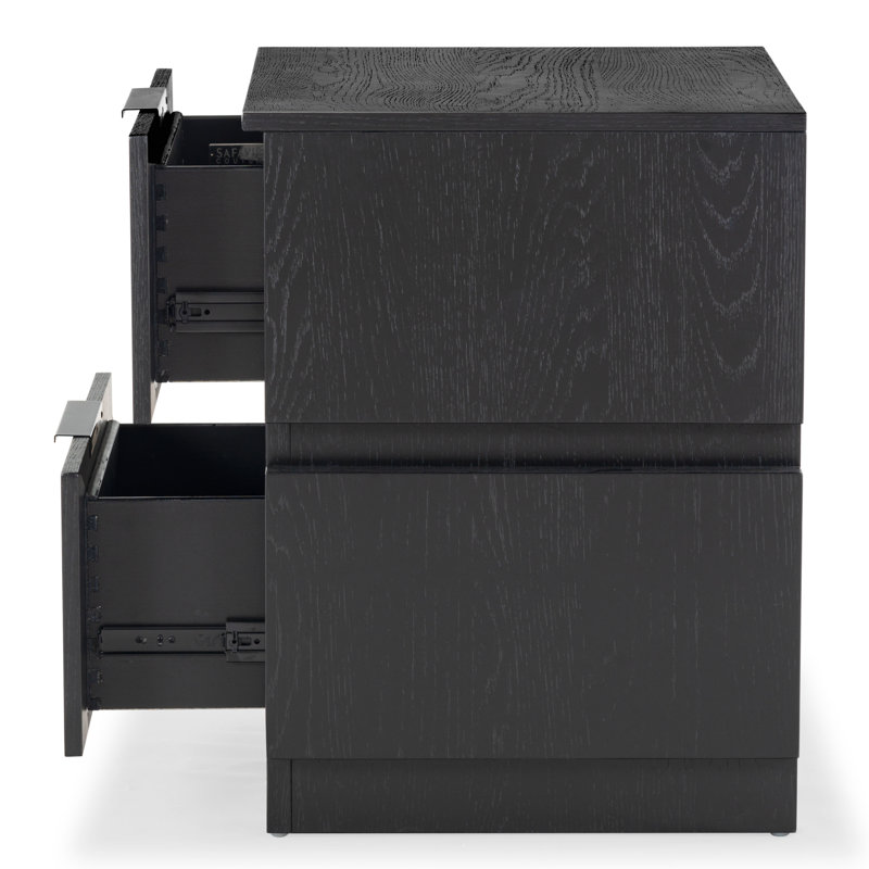 Titus 2 Drawer Nightstand, Black