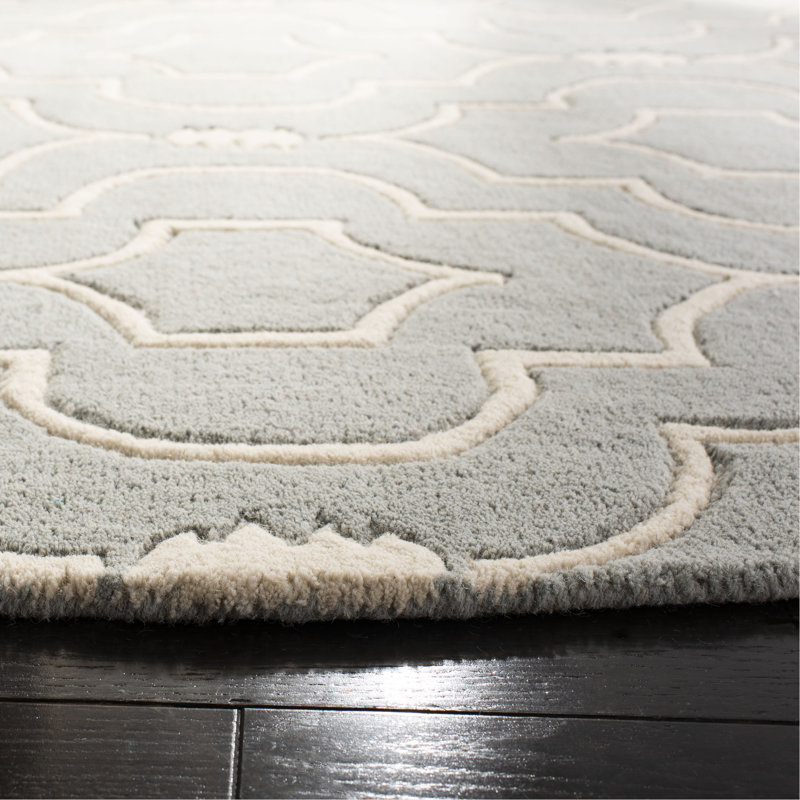 Carolene Hand Tufted Wool Geometric Rug, Round 7'