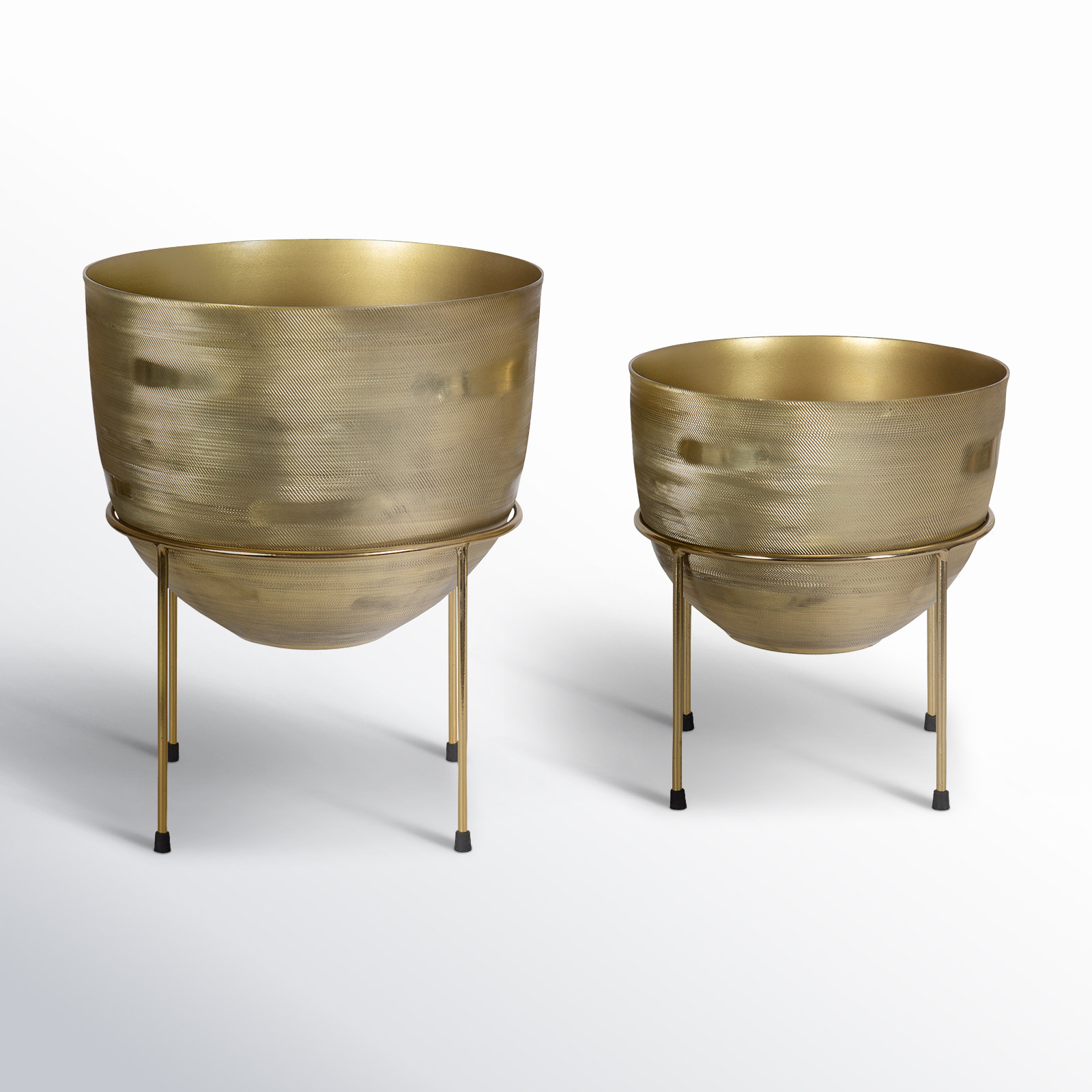 Beamon Metal Pot Planter - Set of 2, Gold