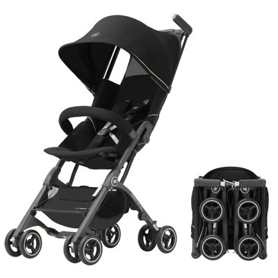 gb Pockit All-Terrain Travel Stroller, Ultra Compact Lightweight Baby Pockit Stroller for Babies & Toddlers, Foldable Pushchair Carry-On flight Luggage Compliant, Black Gold