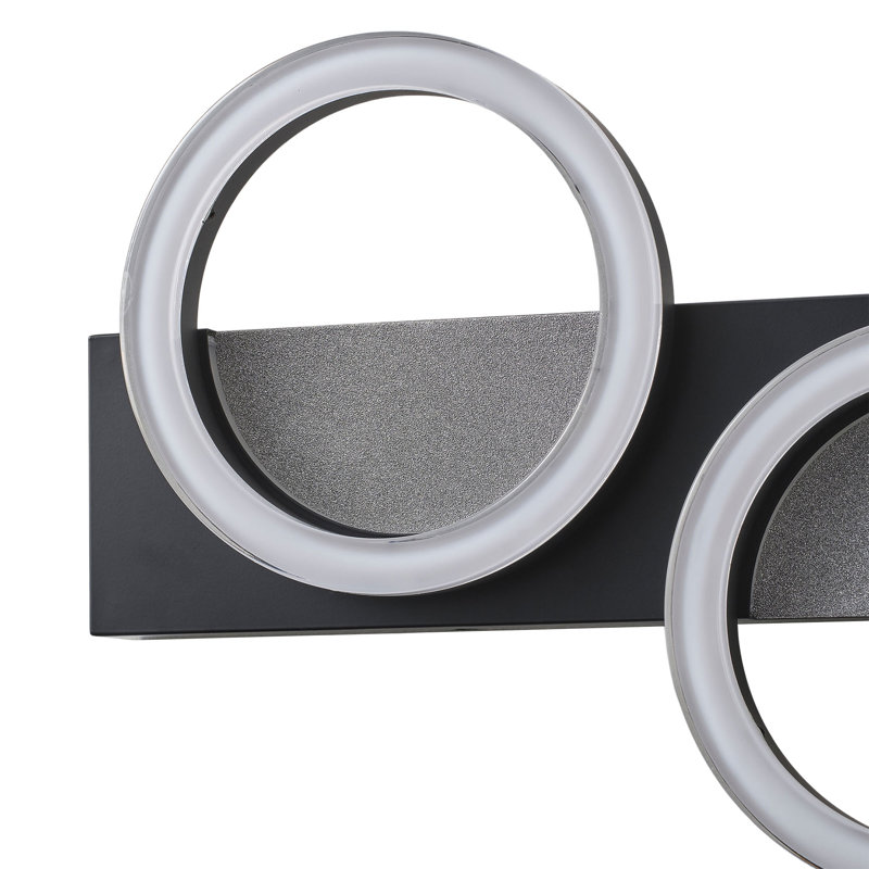 1-black white circular LED dimmable vanity light