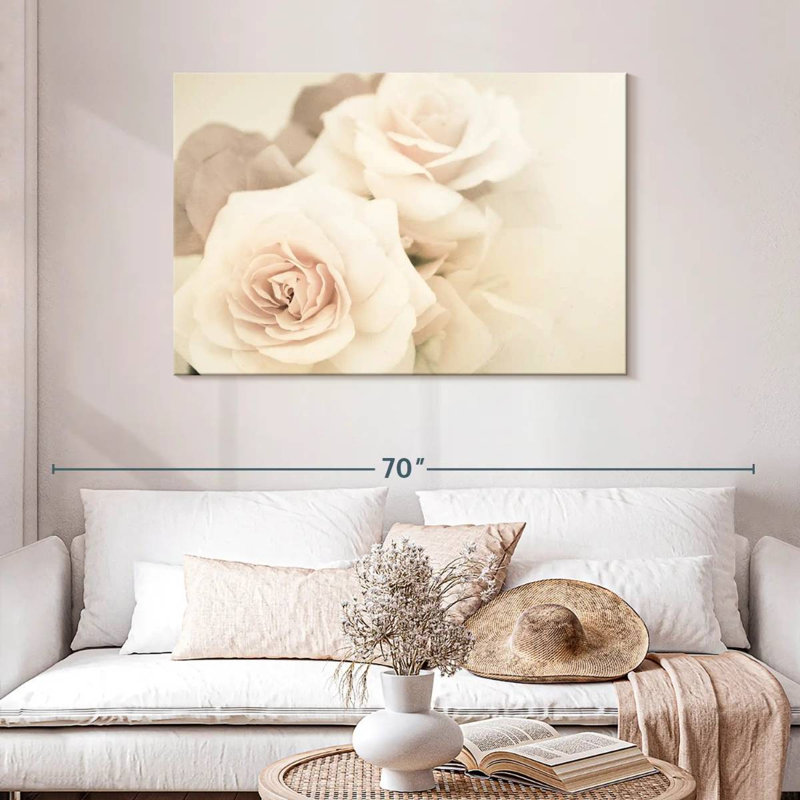 Harnek, roses rétro douces, H 30 po x l 45 po