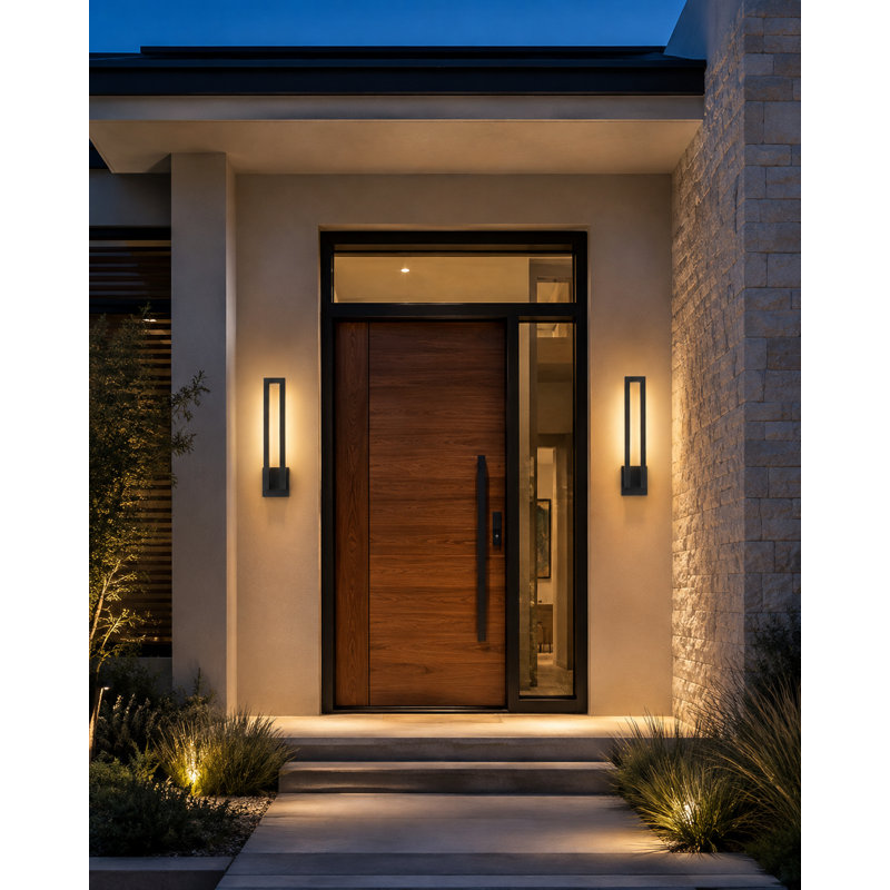 Dimmable Modern Outdoor LED Wall Sconce, 26" H x 6.89" W x 4" D