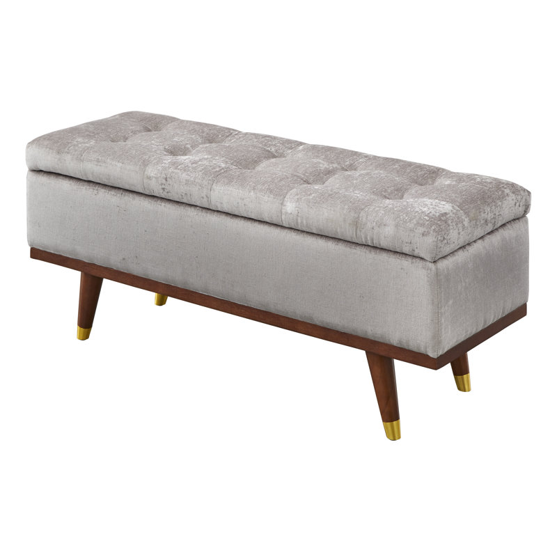 Banc de rangement à couvercle rabattable Nannie, Brun tabac