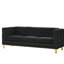 Mélange de velours noir 3 + 2. Livraison rapide chez nous. Capacité de poids de 250 lb / siège. Cadre en pin, eucalyptus, contreplaqué. Mousse + siège à ressorts. Revêtement en coton. Pieds en métal. Assemblage requis 3
