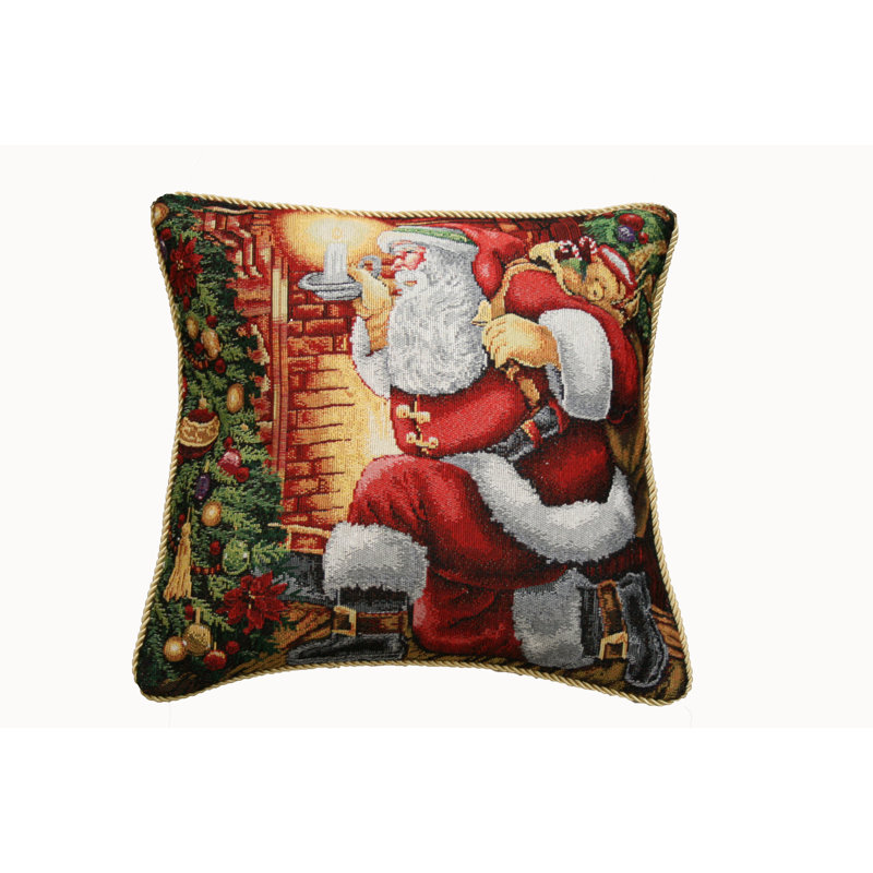 Seasonal Santa Claus Reversible Pillow Cover
