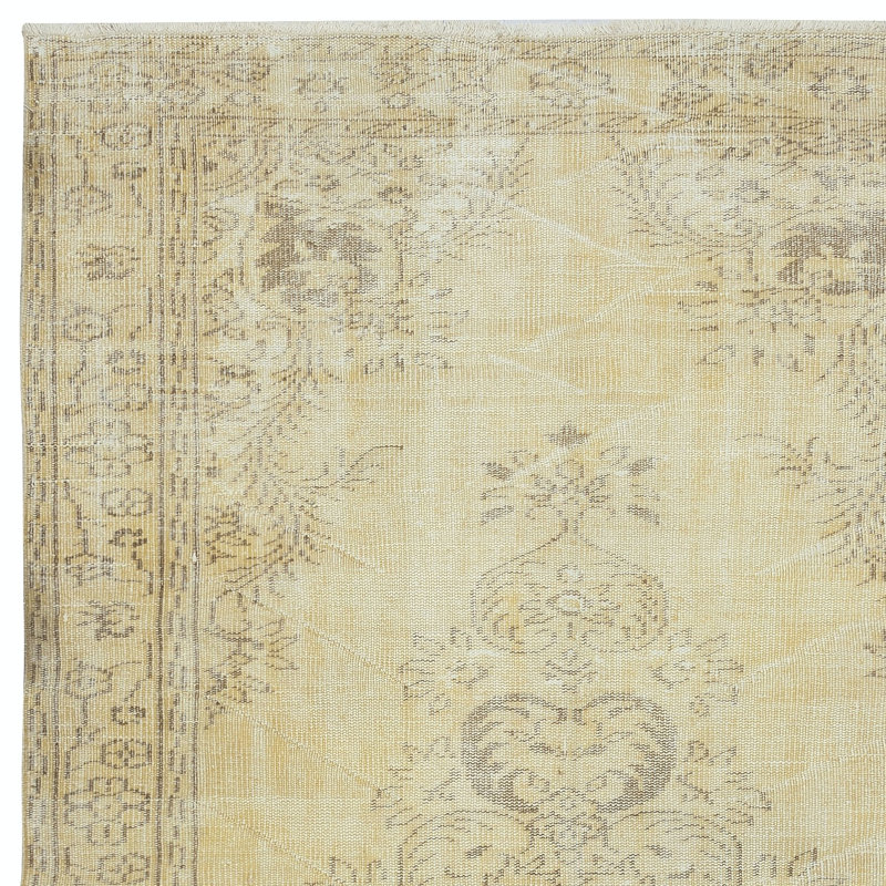 Tapis rustique unique fait à la main Rustic, tapis turc délavé des années 1960