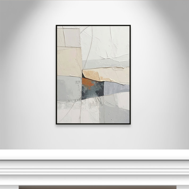«Plastering I Print» par Alonza Saunders, 37.5'' W x 49.5'' H, Toile avec cadre, Espresso Floater