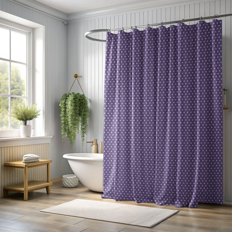 Rideau de douche 1 pièce Breeze, Mauve, H 74 po x l 71 po