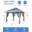 13x13ft Pop Up Gazebo – Double Roof, Mosquito Net, Height Adjustable – Outdoor Canopy Shelter for Patio & Garden Events