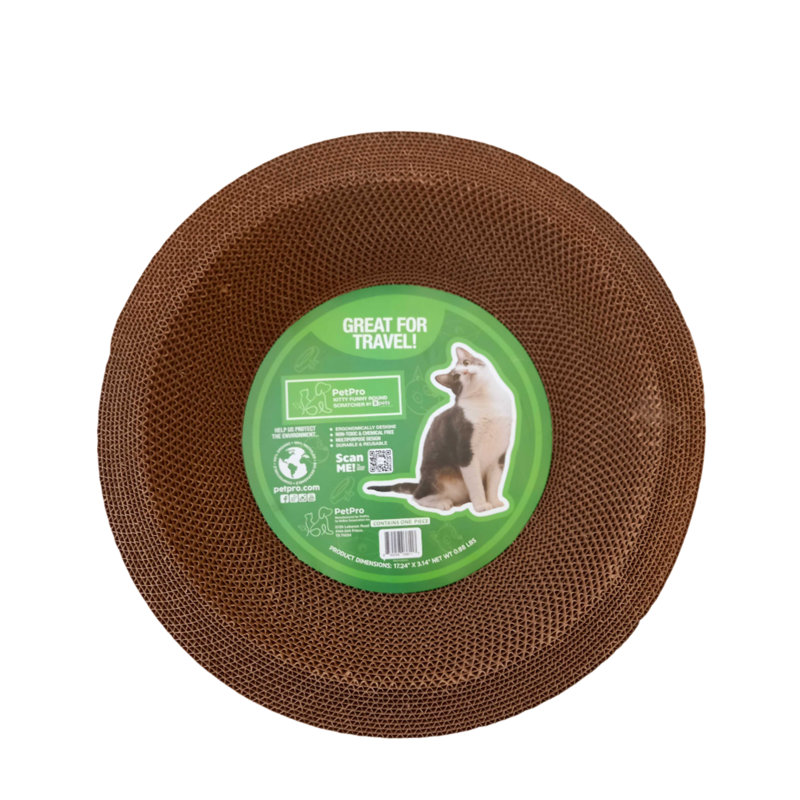 Round Brown Cardboard Cat Scratching Pad