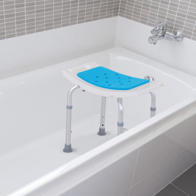 Fauteuil de spa réglable à 6 niveaux pour personnes âgées, blessées et enceintes - antidérapant, bleu, produit en aluminium pour personnes âgées, tabouret à 6 niveaux, mobilier bleu