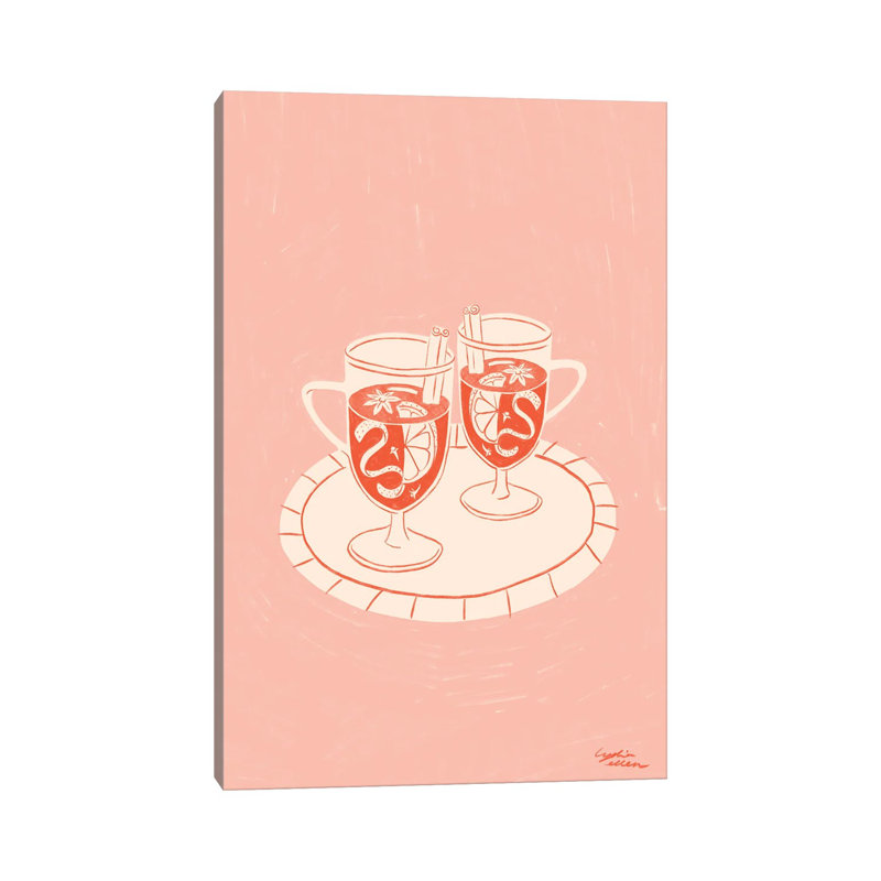 Vin chaud - reproduction d'art murale - toile encadrée, Toile tendue, Ne s’applique pas, H 18 po x l 12 po