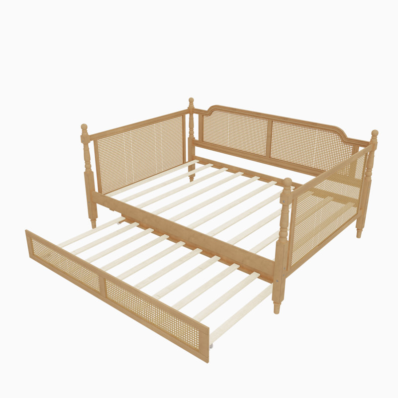 Lit de jour en rotin de style traditionnel, Noyer