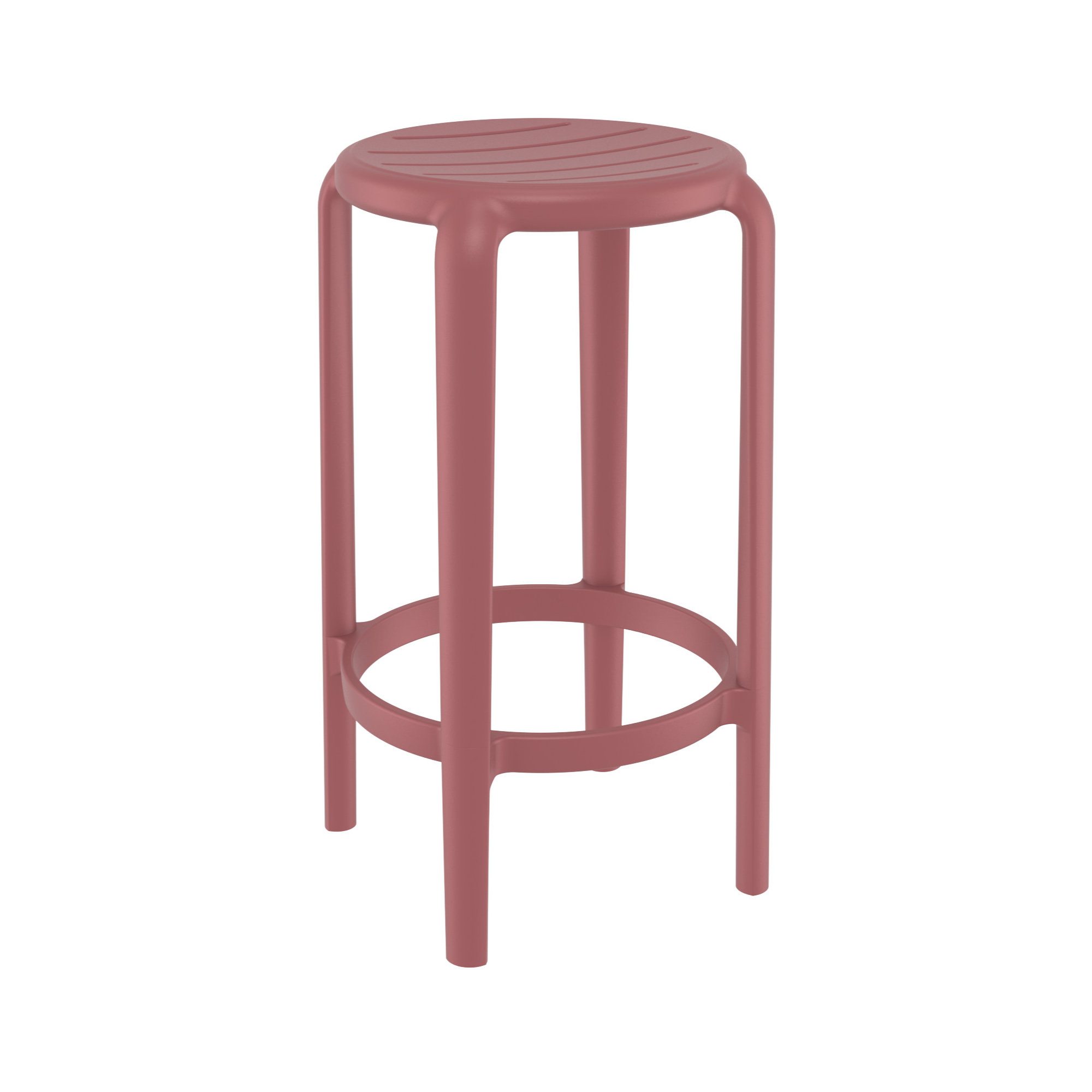 Awan Backless Outdoor Bar Stool, 25.75", 	Marsala