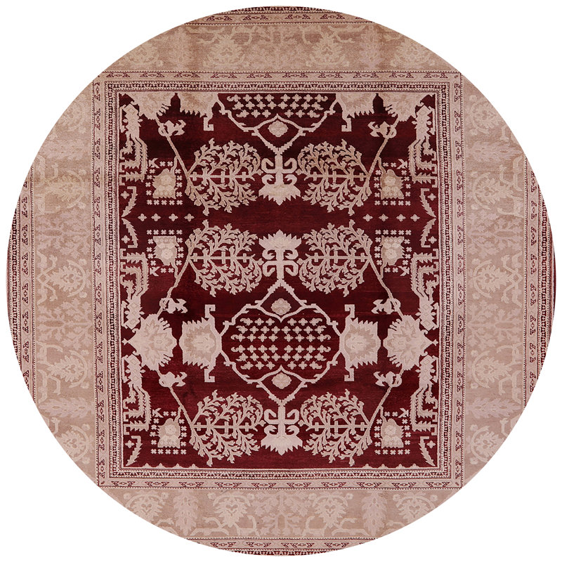 Tapis oriental rouge Stig, Rond 7 pi