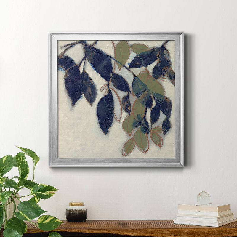 «Entwined Leaves II», reproduction encadrée de qualité supérieure - prête à être accrochée, H 17,5 po x l 17,5 po x P 1,5 po