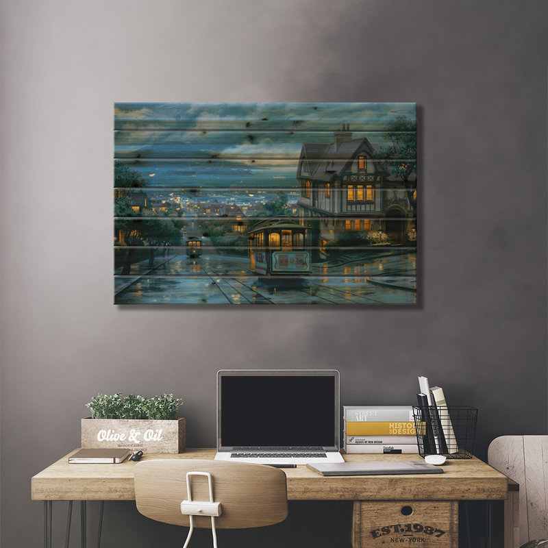 «Evening Journey» par Evgeny Lushpin, impression graphique, H 26 po x l 40 po x P 1,5 po