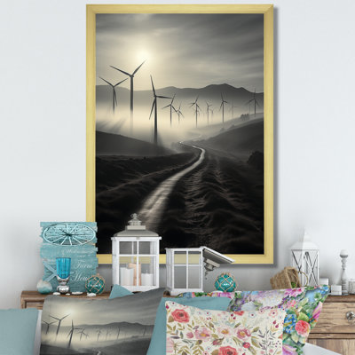 Wind Turbines Futuristic Skies, reproduction d'art sur toile