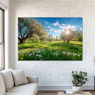  Printemps, impression murale sur toile, reproduction de paysage, affiche de peinture de paysage pour le salon, la chambre à coucher, le bureau, grand arbre, œuvre d'art floral prête à être suspendue, 24 po x 32 po