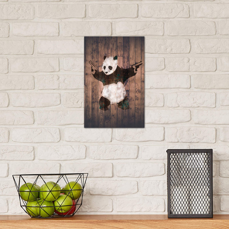 Panda With Guns - Print on Canvas, 66.04 cm H x 45.72 cm W x 1.91 cm D, Wrapped Canvas