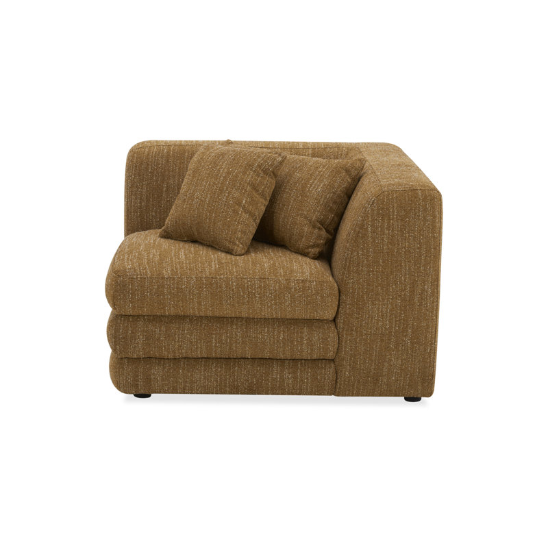 Donia Upholstered Accent Chair, Amber Glow Mustard Tweed