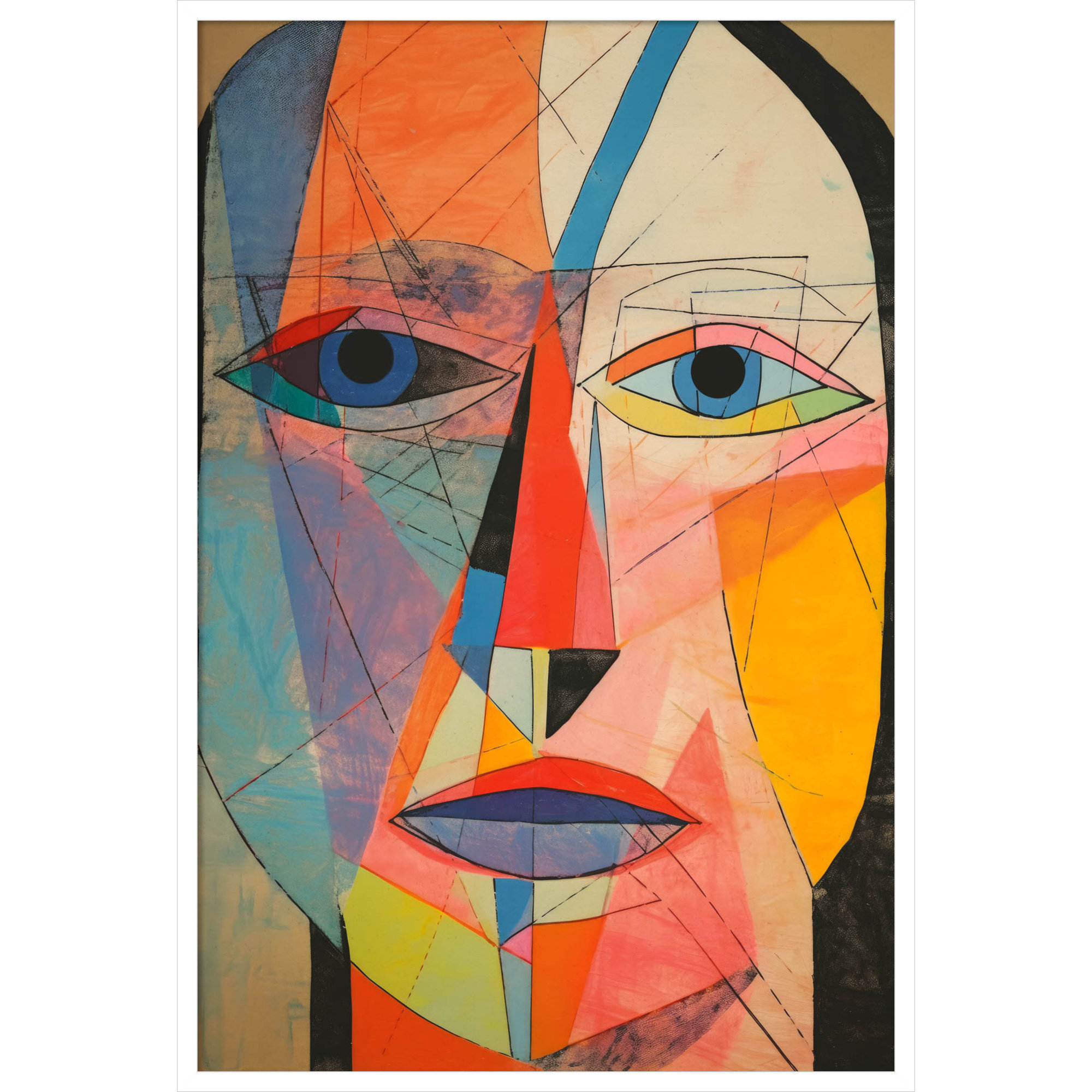 The Face by Treechild, 41" H x 28" W, White