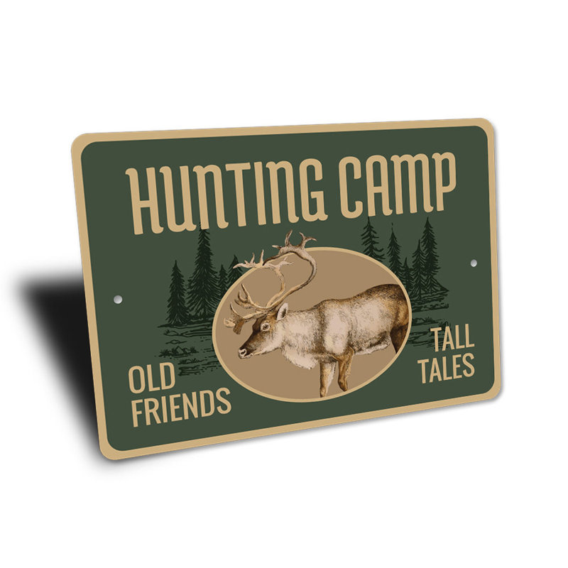 Enseigne de camp de chasse en aluminium, H 18 po x l 12 po x P 0,06 po
