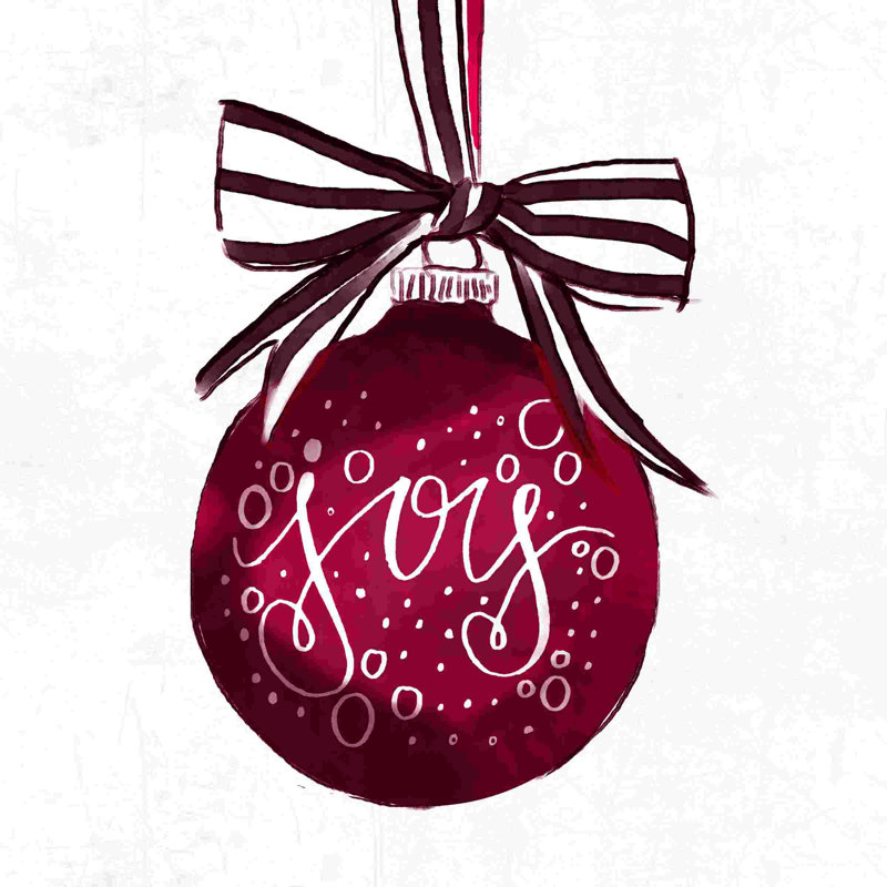 Ornement Joy, H 30 po x l 30 po