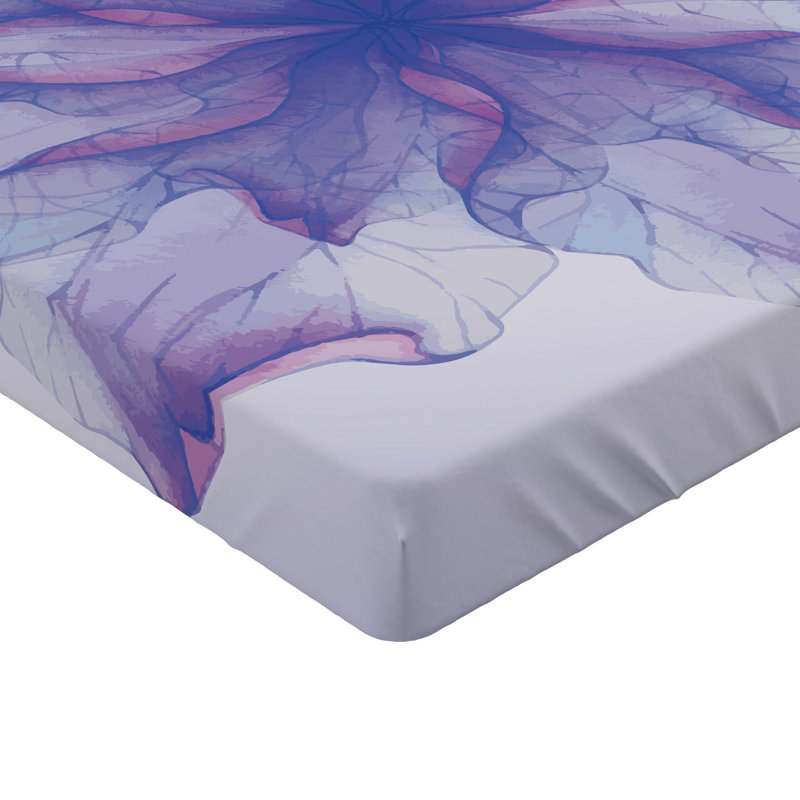 Ensemble de 2 draps-housses Ambesonne, Drap-housse de taille très grand, Mauve foncé, mauve / floral