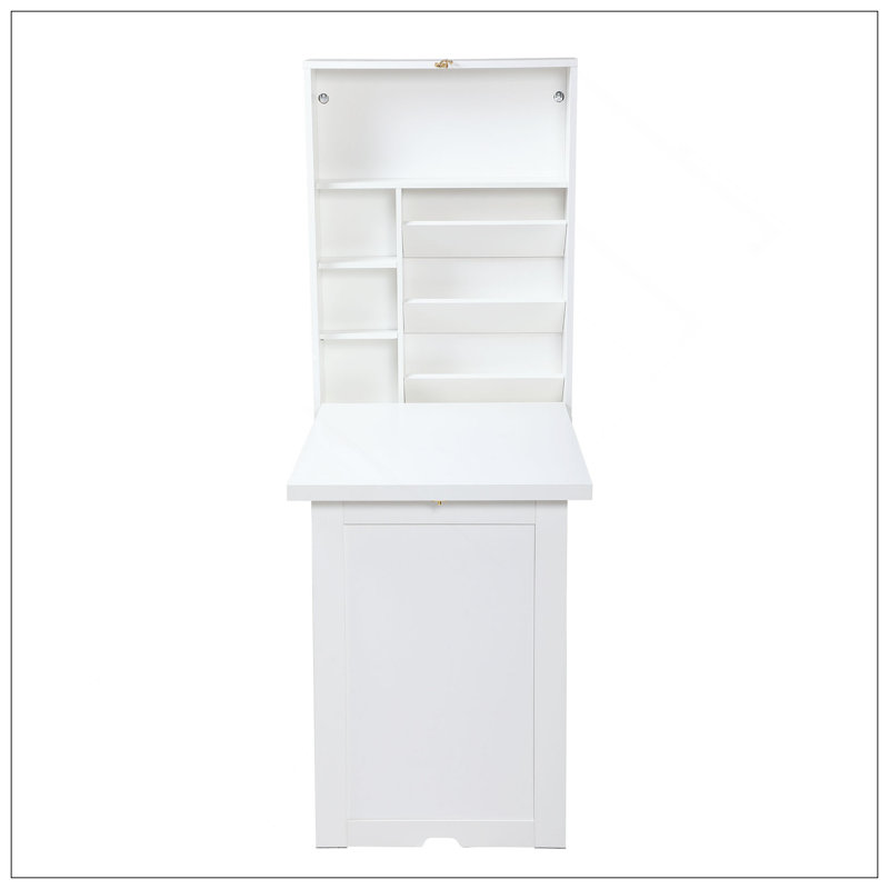 Armoire de bureau murale pliante, Blanc, H 6,3 po x l 32,2 po x P 23,6 po