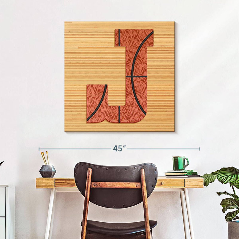 «Basketball J Alphabet» sur toile, H 30 po x l 30 po x P 1,25 po