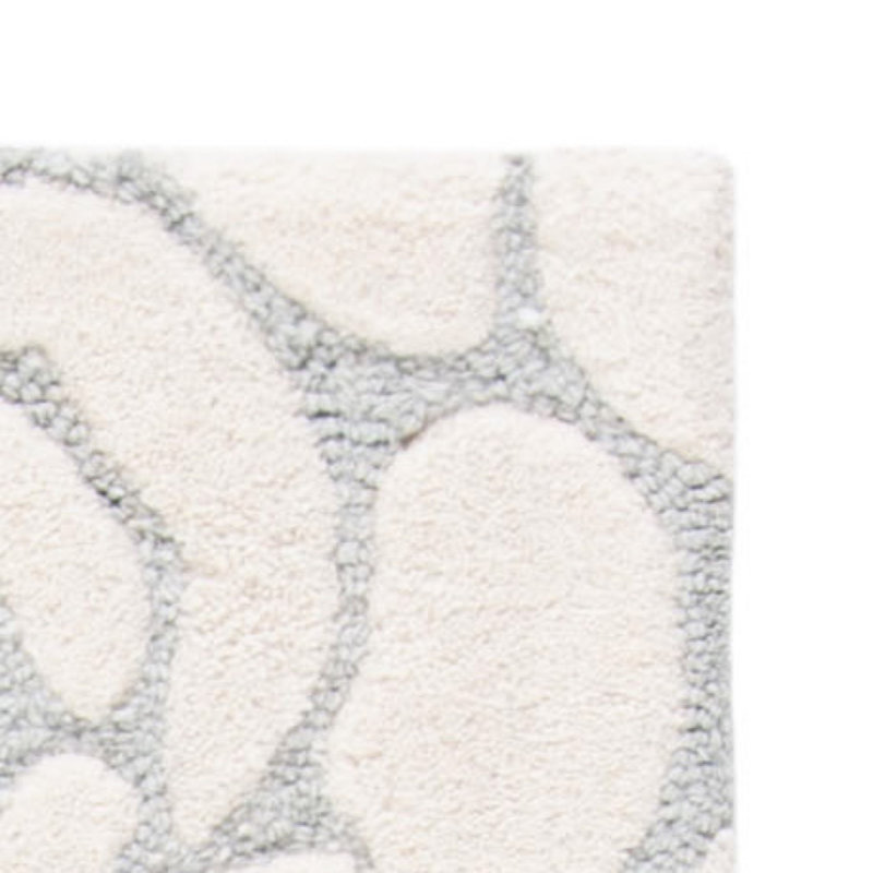 Tapis gris / ivoire en laine touffeté à la main Cannen, Rectangle 8 pi x 10 pi